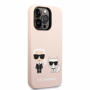 Karl Lagerfeld KLHMP14LSSKCI iPhone 14 Pro 6.1" жёсткий чехол светло-розовый/светло-розовый Silicone Karl & Choupette MagSafe