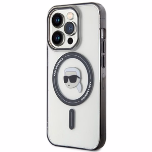 Karl Lagerfeld KLHMP15XHKHNOTK iPhone 15 Pro Max 6.7" прозрачный жёсткий чехол IML Karl`s Head MagSafe