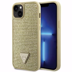 GUESS ümbris jaoks IPHONE 13 / 14 / 15 GUHCP14SHDGTPD (Rhinestone Triangle) kuldne