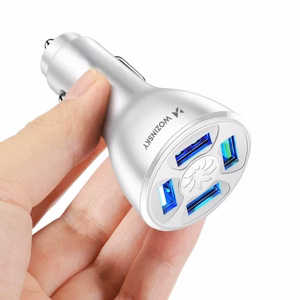 Wozinsky WCCAW 50W 4x USB-A QC автомобильное зарядное устройство - белое