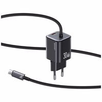 Võrgulaadija USAMS JC Series CC264 30W GaN Mini Fast Charge 2xUSB-C valge