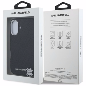 Karl Lagerfeld FW Stamped Karl MagSafe iPhone 16 Case - Black