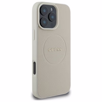Guess Grained Kuldne Ring MagSafe Ümbris jaoks iPhone 16 Pro Max - Beige