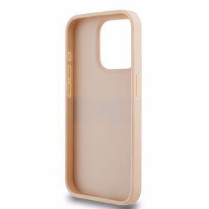 DKNY Leather Mono Stripe & Metal Logo ümbris jaoks iPhone 15 Pro - roosa