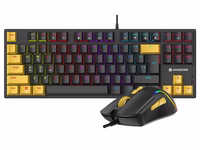 Tracer HORNET 87 keyboard Mouse included Gaming USB QWERTY English must, kollane
