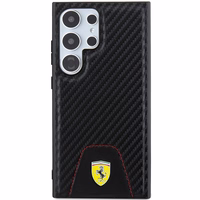 Ferrari Carbon Stitched Bottom ümbris jaoks Samsung Galaxy S24 Ultra - must
