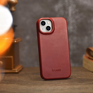Чехол iCarer CE Oil Wax Premium Leather Folio для iPhone 14 Plus магнитный с откидной крышкой MagSafe красный