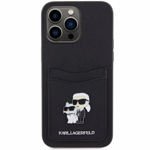 Karl Lagerfeld KLHCP15XSAPKCNPK iPhone 15 Pro Max 6.7" must ümbris Saffiano Cardslot KC Metal Pin