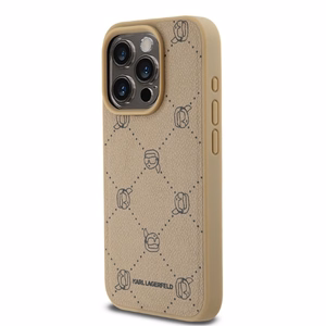 Karl Lagerfeld Magsafe Karl Head iPhone 15 Pro Ümbris - Beige