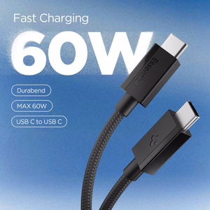 Spigen Essential EB6015CC USB-C kaabel, 60 W, 150 cm – must