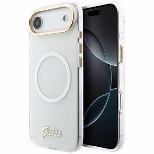 Guess IML Gradient Script Metal MagSafe Ümbris for iPhone Air - valge
