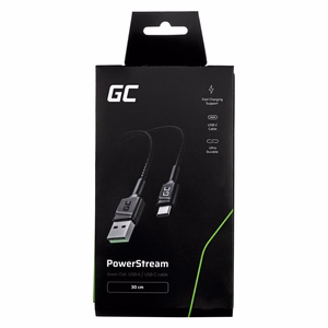 Green Cell KABGC25 USB-A–USB-C kaabel, 0.3 m, must
