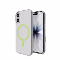 Puro Lite Mag TPU+PC Ümbris Compatible with MagSafe jaoks iPhone 17 - Läbipaistev with Roheline Ring
