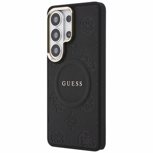 Guess Saffiano Peony Embossed Ring MagSafe ümbris Samsung Galaxy S26 Ultra must