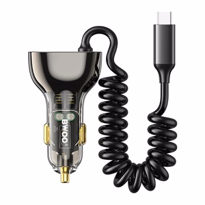 BWOO CC96C 30W PD car laadija 1x USB-C 1x USB port with USB-C kaabel hall