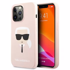 KARL LAGERFELD ümbris jaoks IPHONE 13 Pro KLHCP13LSLKHLP (Silicone K. Head) light roosa