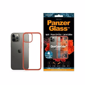 PanzerGlass ClearCase ümbris jaoks iPhone 12 Pro Max - läbipaistev and punane