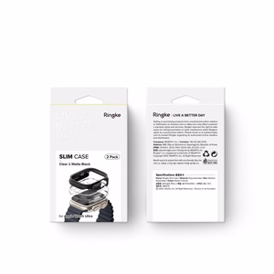 Ringke Slim 2-pack Ümbris jaoks Apple Watch Ultra 1/2 (49mm) - läbipaistev and Matte must