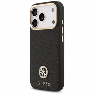 Guess Grained Strass Logo MagSafe ümbris jaoks iPhone 17 Pro - must