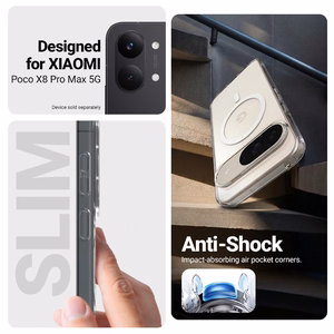 Crong Hybrid Clear Magnetic MagSafe ümbris seadmele Xiaomi POCO X8 Pro Max 5G, läbipaistev