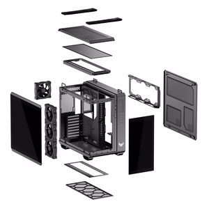 ASUS TUF Gaming GT502 Horizon arvutikorpus MidiTower läbipaistev paneel ATX must