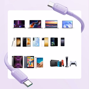 Joyroom Multi-Color Series A14 USB-C / USB-C 100W Kaabel 1.2m - Purple