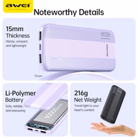 External battery Akupank Awei P20K 5V/2.4A 10000mAh must
