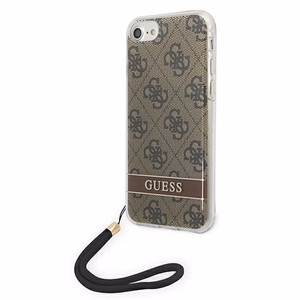 Guess GUOHCI8H4STW iPhone SE 2022 / SE 2020 / 7/ 8 pruun/pruun hardcase 4G Print Strap