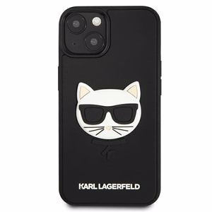 Karl Lagerfeld 3D kummist Choupette ümbris iPhone 13 mini jaoks - must