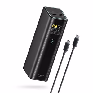 Cuktech PB200U akupank 20 000 mAh, 210 W, 2 USB-C- ja USB-A-pesaga, TFT-ekraani ja 240 W USB-C-kaabliga – must