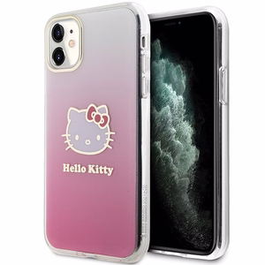 Hello Kitty IML Gradient Electrop Kitty Head Ümbris jaoks iPhone 11 / Xr - Roosa