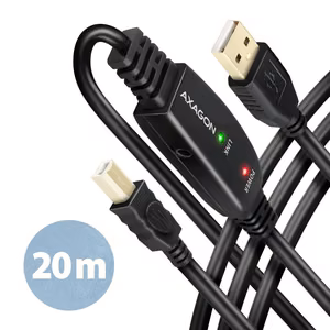 USB2.0 A-M/B-M aktiivne kaabel 20m ADR-220B Axagon