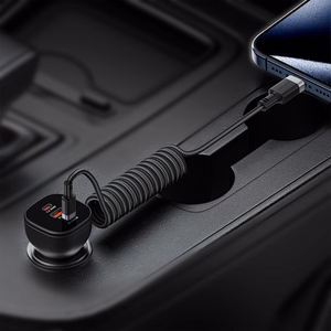 Acefast C14-03 USB-C - USB-C Spring Cable 480Mb/s 3A 1.2m - Black
