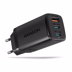 Seina USB laadija 65W GaN 3 pordi ACU-DPQ65 Axagon