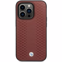 Ümbris BMW BMHCP14X22RFGR iPhone 14 Pro Max 6.7" Burgundy/burgundy Leather Diamond Pattern