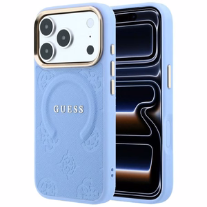 Ümbris mudelile IPHONE 18 Pro/17 Pro ühildub MagSafe'iga (Saffiano Peony Ring) (värv: helesinine)