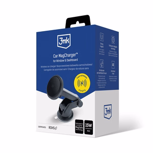Car laadija-hoidja 3mk Car MagCharger 15W (windshield/dashboard) must