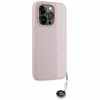 Karl Lagerfeld Saffiano Rhinestones & Charm ümbris jaoks iPhone 15 Pro Max - roosa