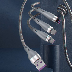 Dudao 3in1 USB kaabel Lightning / microUSB / USB Type C 65W 1.2m hall (L20X)