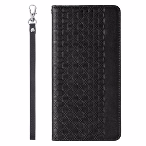 Magnet rihmaga ümbris iPhone 13 Pro Max kott rahakott + Mini Lanyard ripats Must