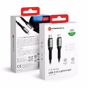 Kaabel USB C to Lightning Forcell F-Energy PD 3A 27W Cafule 0,25 m C259 must