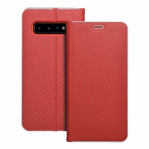 Флип-чехол для Samsung S10 Luna Book Carbon красный