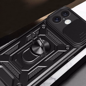 Hybrid Armor Camshield iPhone 16 Plus Armored Ümbris with Camera Cover and Stand - Must