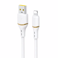 Dudao L25L USB-A - Lightning kaabel 1m 30W pehme silikoonpunutisega - valge
