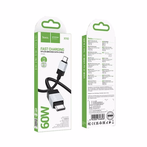 Кабель USB C to USB C Hoco 3A 60W 1 m X110 черный