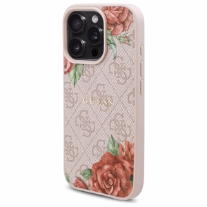 Guess GUHMP16LP4ROPEMCP iPhone 16 Pro 6.3" roosa/roosa hardcase 4G Flowers Print MagSafe