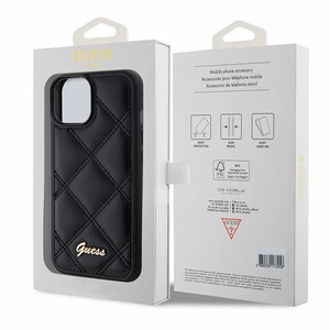 Guess Quilted Metal Logo ümbris jaoks iPhone 15 - must