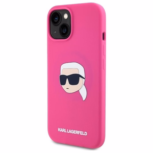 KARL LAGERFELD ümbris jaoks IPHONE 15 compatible with MagSafe KLHMP15SSKHPPLF (SIL KL Head Print) fuschia