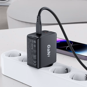 Fast Laadija GaN 35W PD 2x USB C Acefast A49 - must