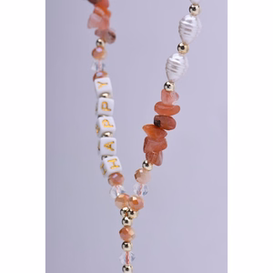 HAPPY Phone lanyard, Phone pendant / cord length 44cm (22cm in the loop) / on hand - oranž
